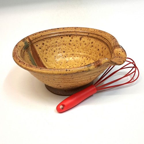 #231017 Mixing Bowl with Spout and Whisk $16 at Hunter Wolff Gallery